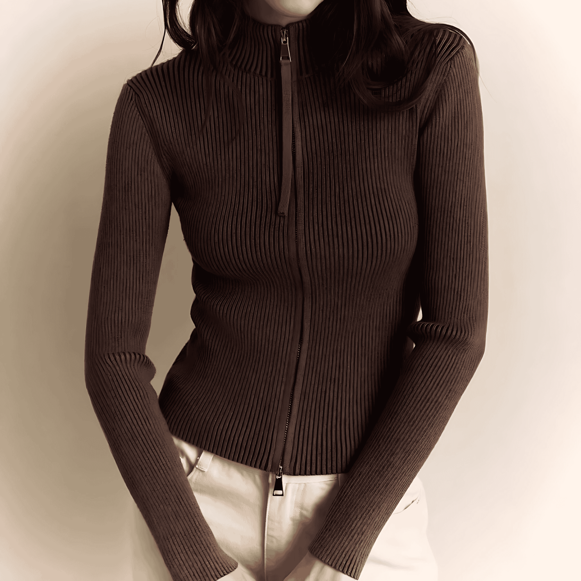 Rosgrove | Women - Knitted High Collar Zip Jumper