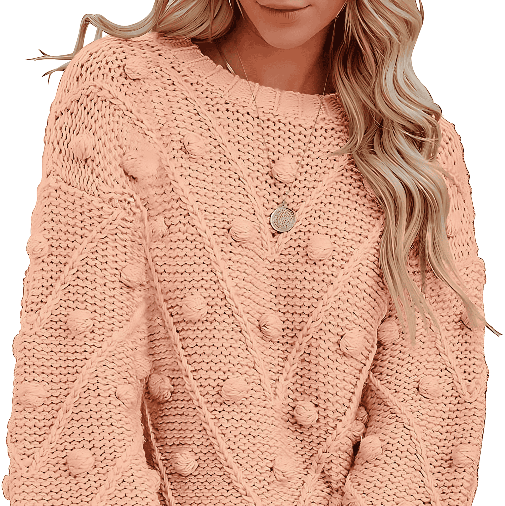 Rosgrove | Women - Knitted Jumper - Stylish 3D Pattern Design