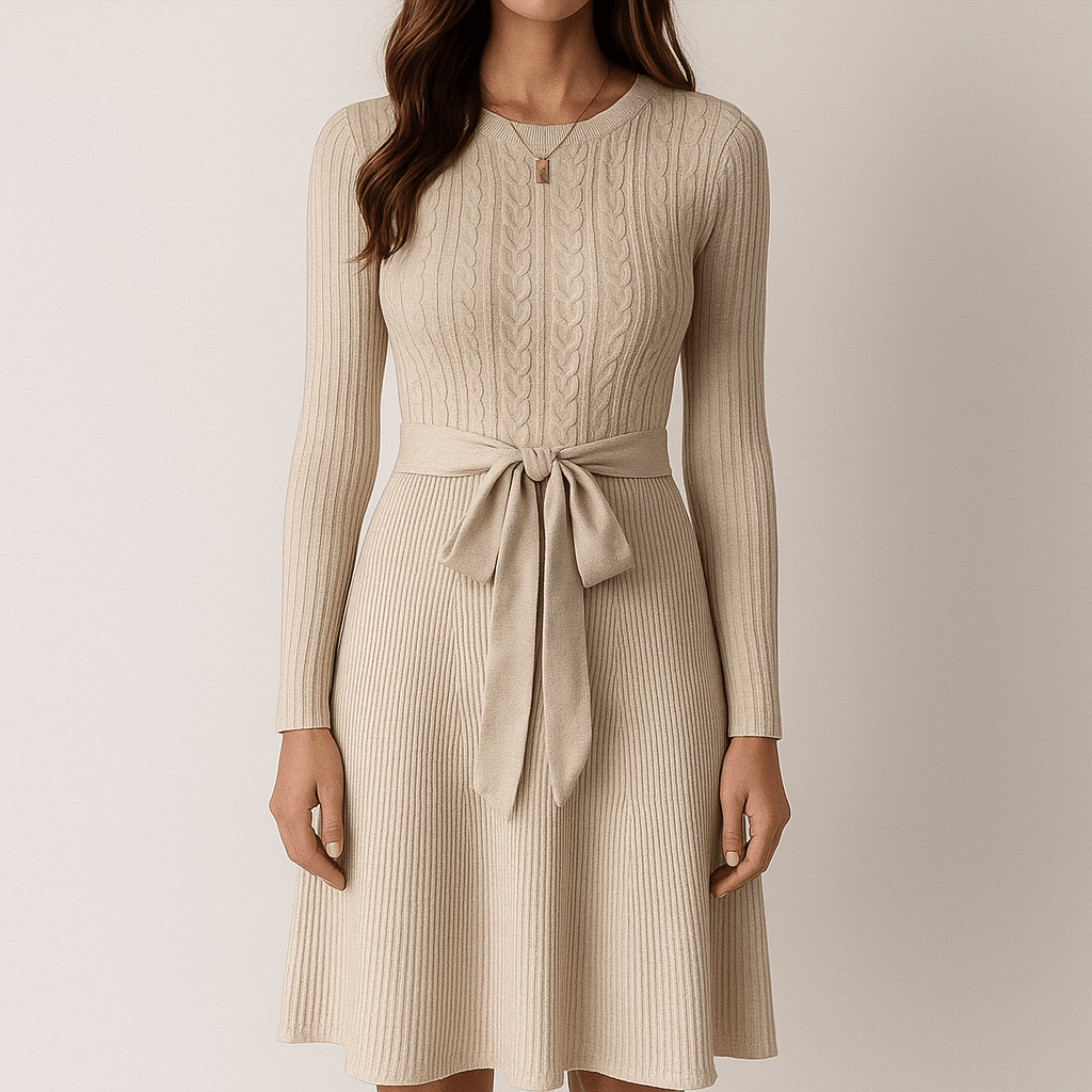 Rosgrove | Women - Knitted Jumper Dress - Puff Sleeves