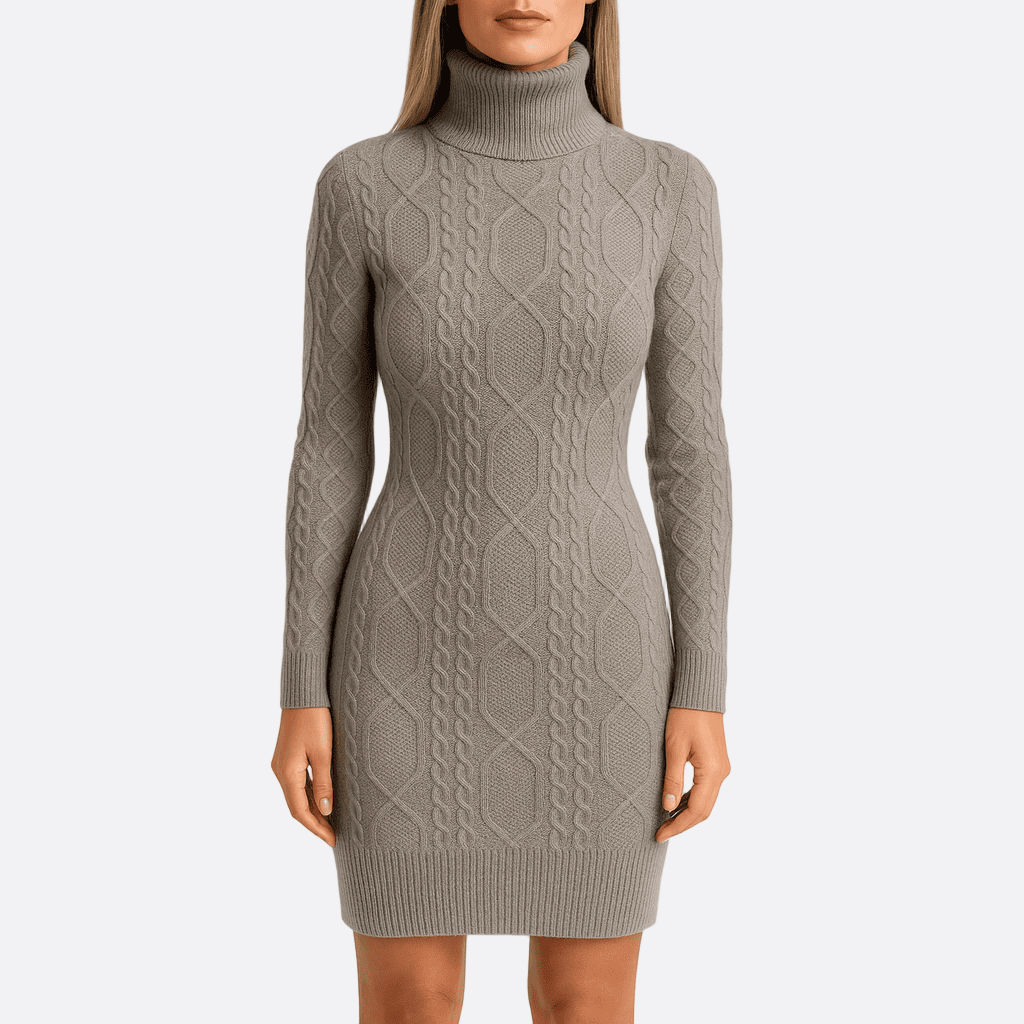 Rosgrove | Women - Knitted Turtleneck Midi Dress - Slim Fit