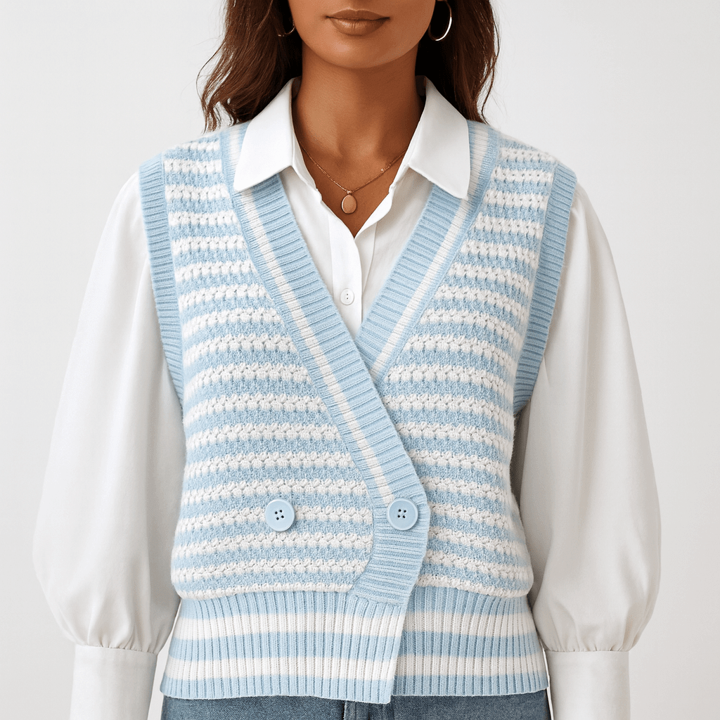Rosgrove | Women - Knitted Waistcoat - Zigzag Design