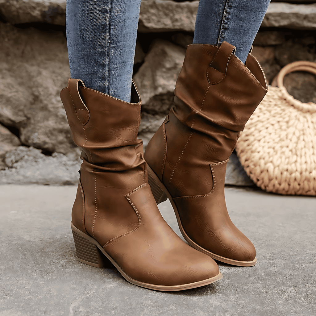 Rosgrove | Women - Leather Boots with Comfortable Heel