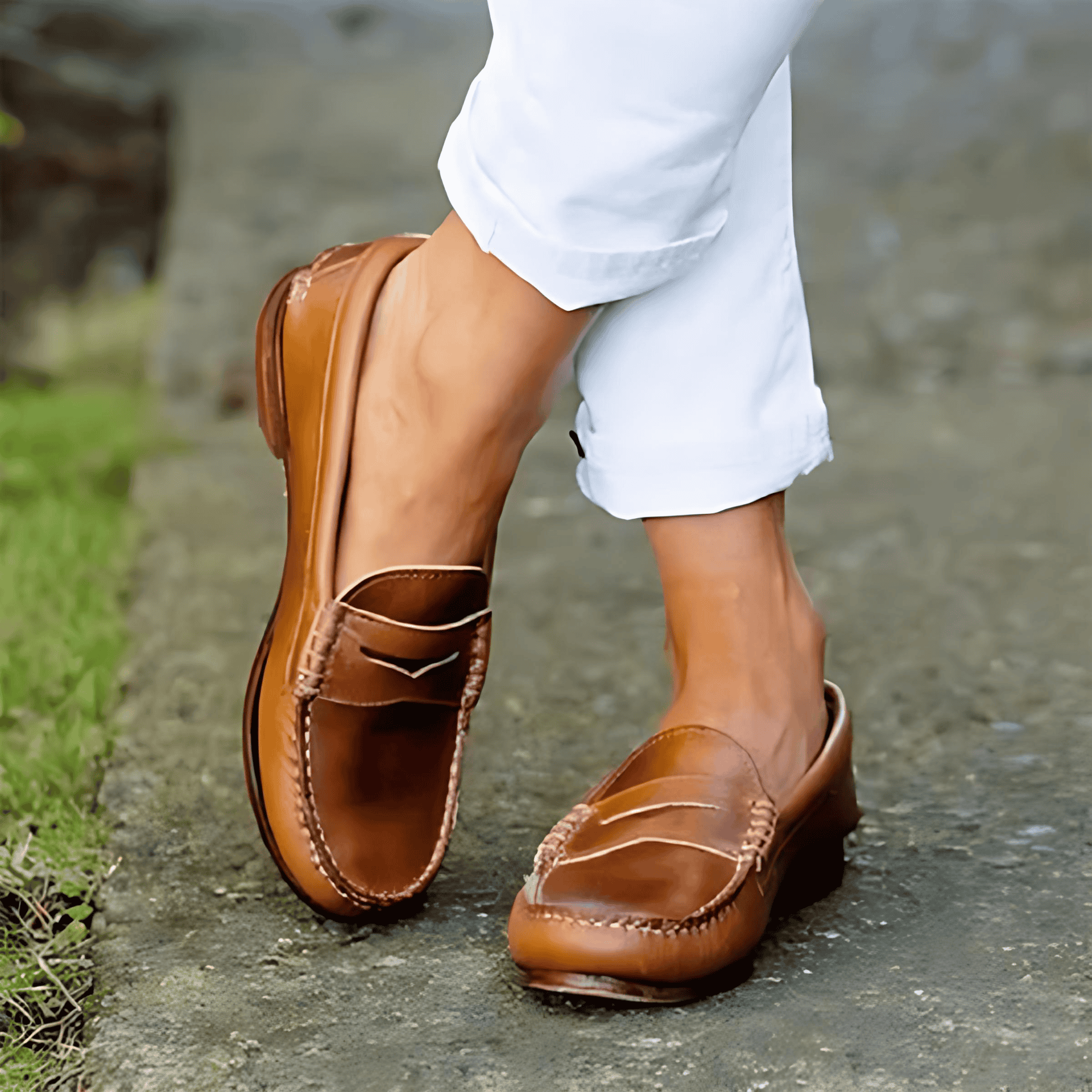 Rosgrove | Women - Leather Penny Loafers - Classic Slip-On Style