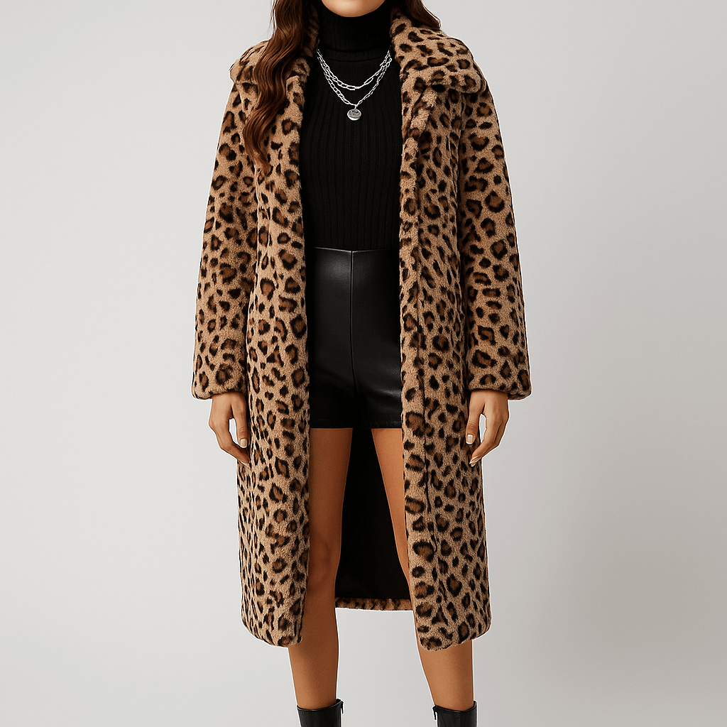 Rosgrove | Women - Leopard Faux Fur Coat - Stylish & Cozy