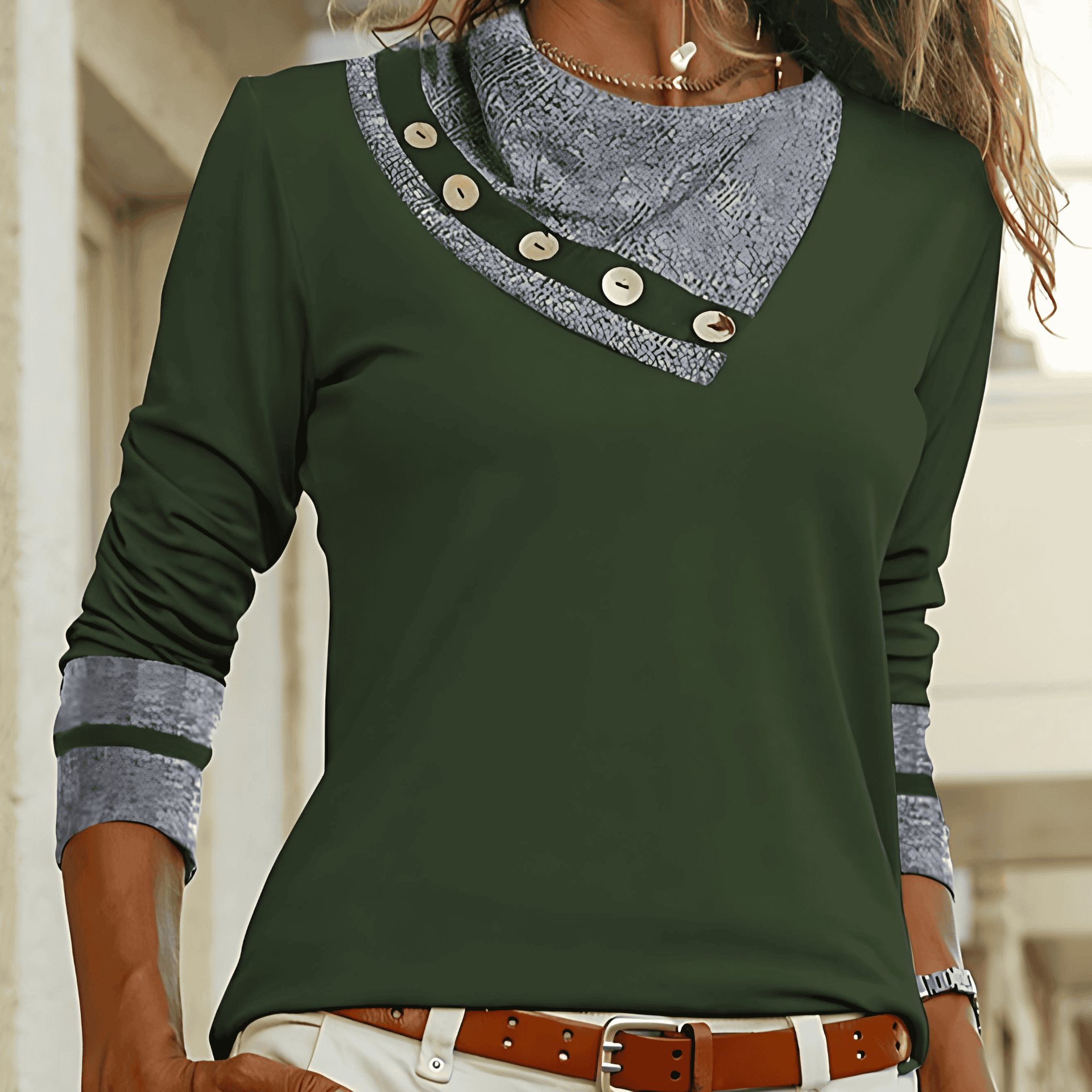 Rosgrove | Women - Long-Sleeved Collared Shirt - Chic Style