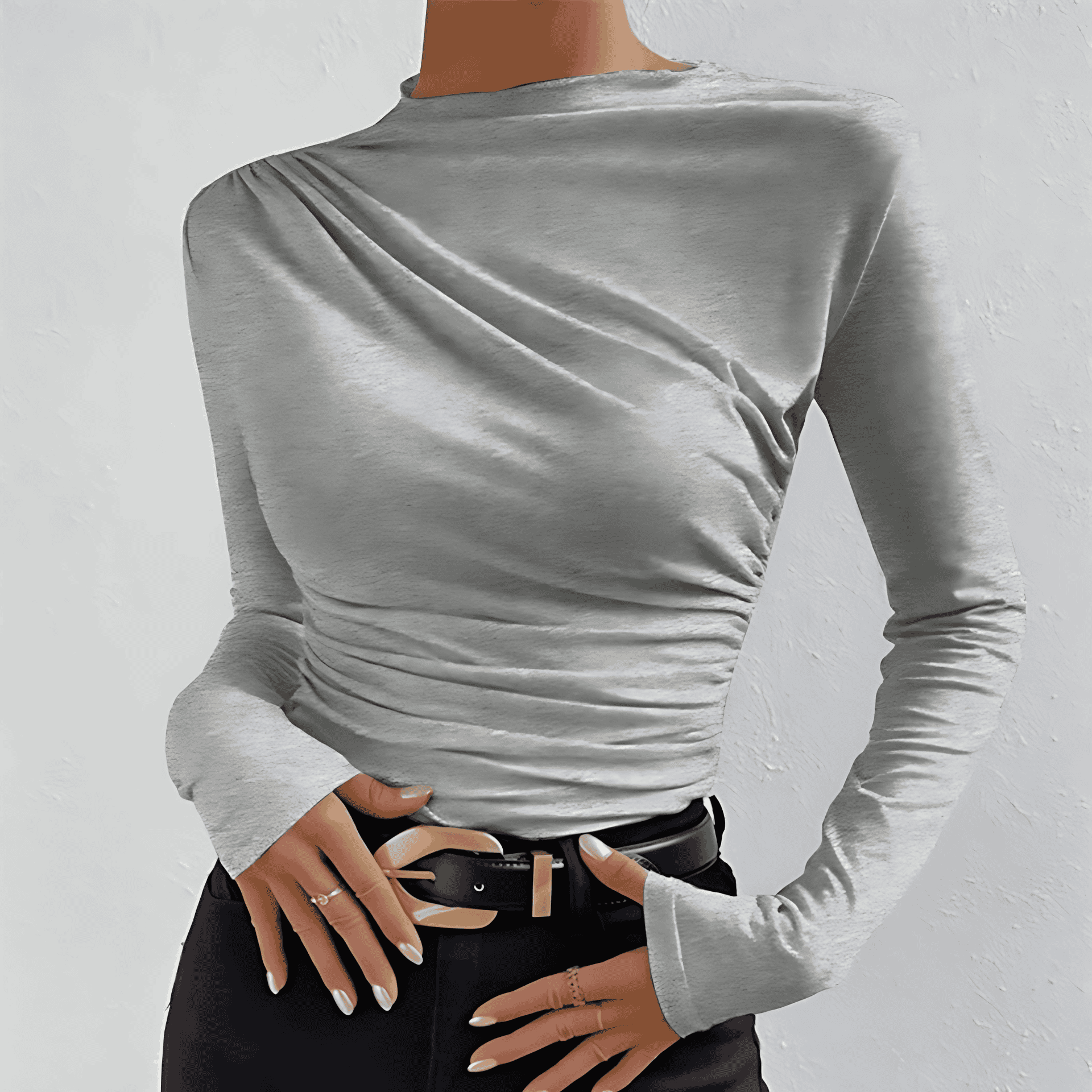 Rosgrove | Women - Long-Sleeved Pleated Shirt - Stylish Fit