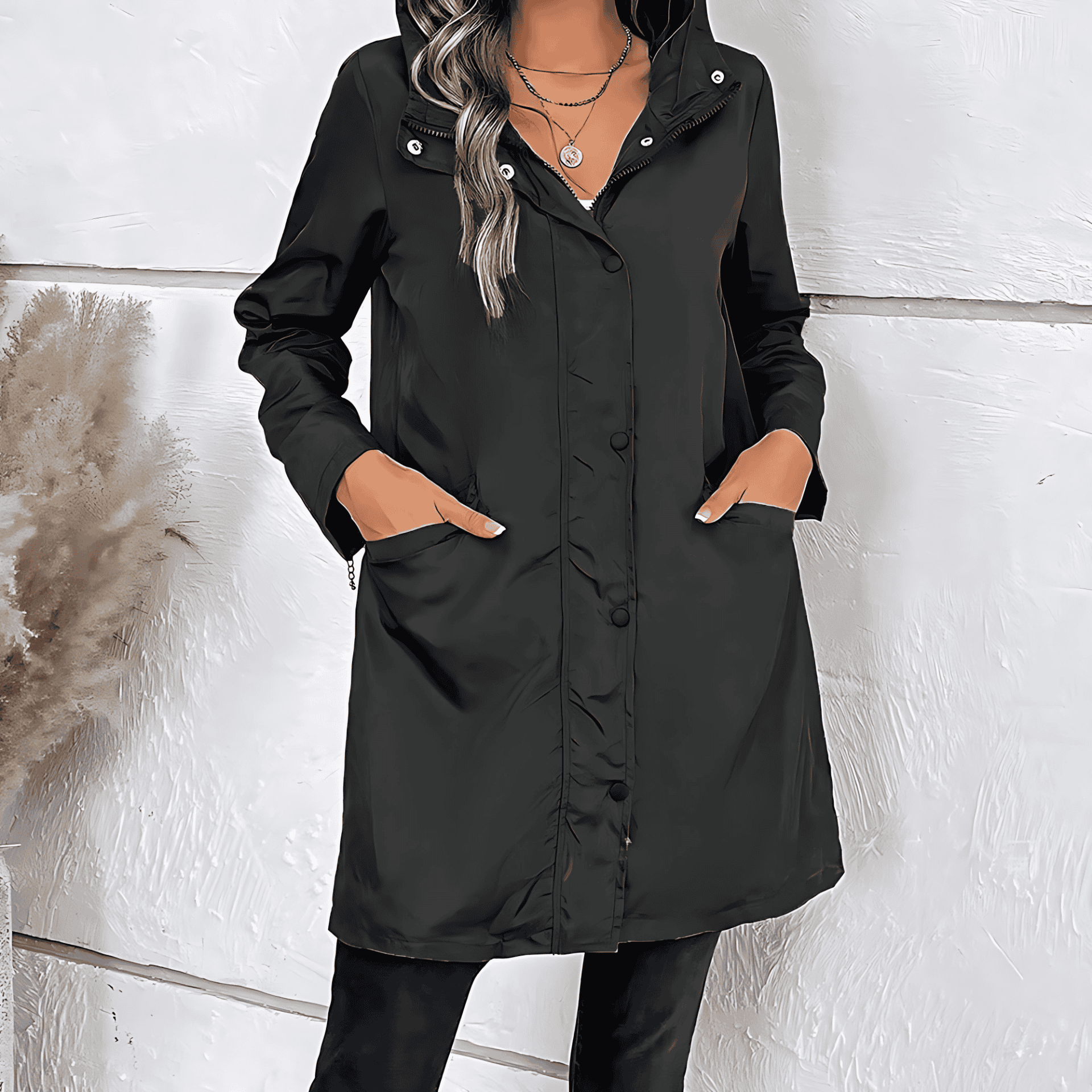 Rosgrove | Women - Long Autumn Jacket - High Collar
