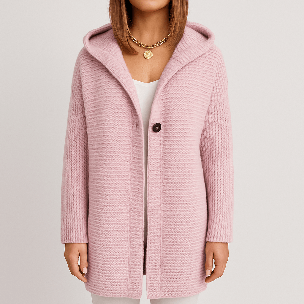 Rosgrove | Women - Long Hooded Knit Cardigan - Button Front