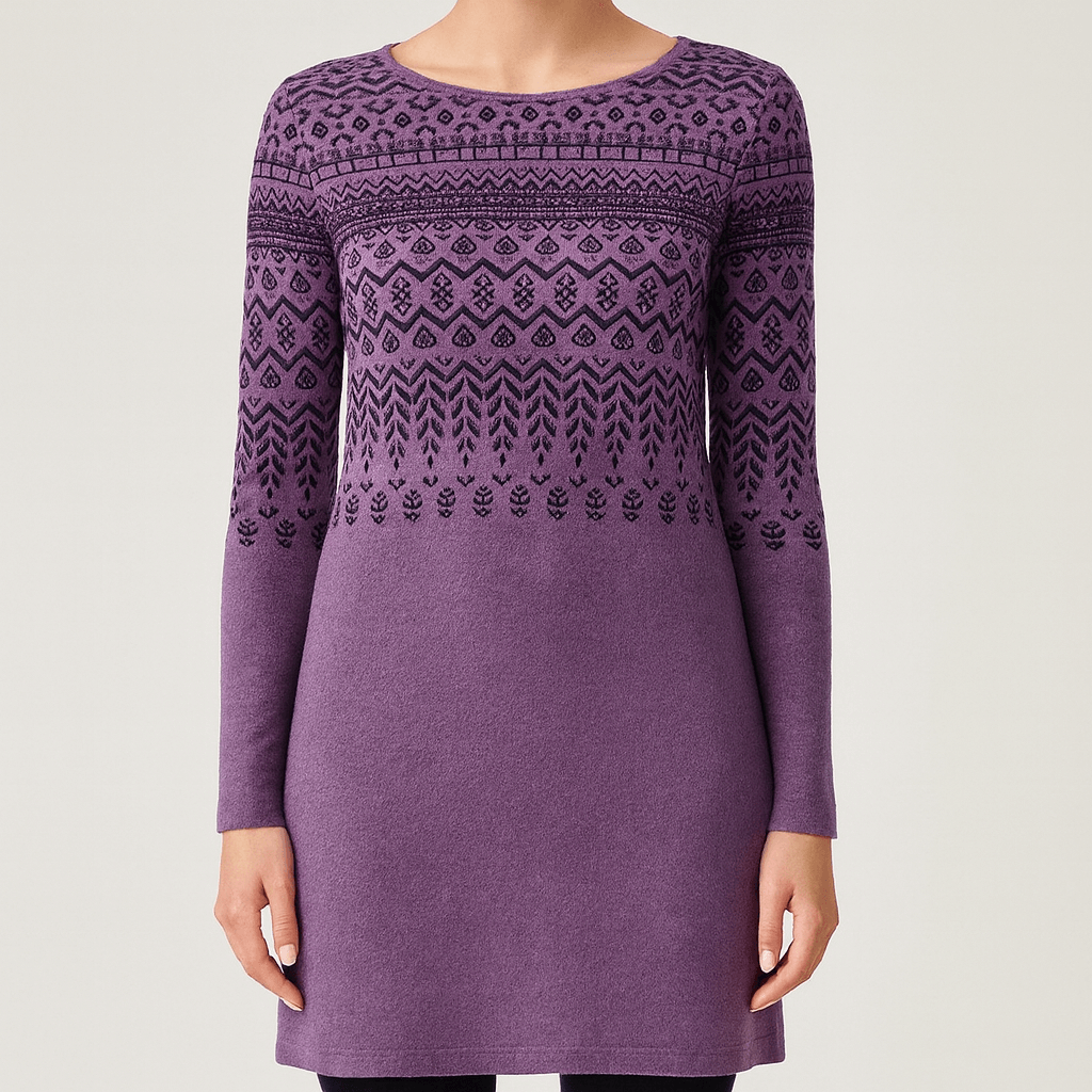 Rosgrove | Women - Long Sleeve Dress - Ethnic Print Style