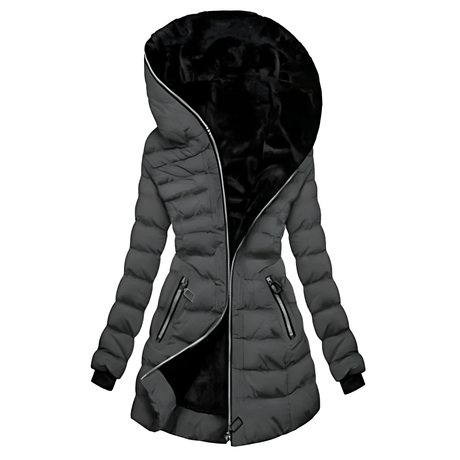 Rosgrove | Women - Long Zip Hooded Jacket - Padded Coat