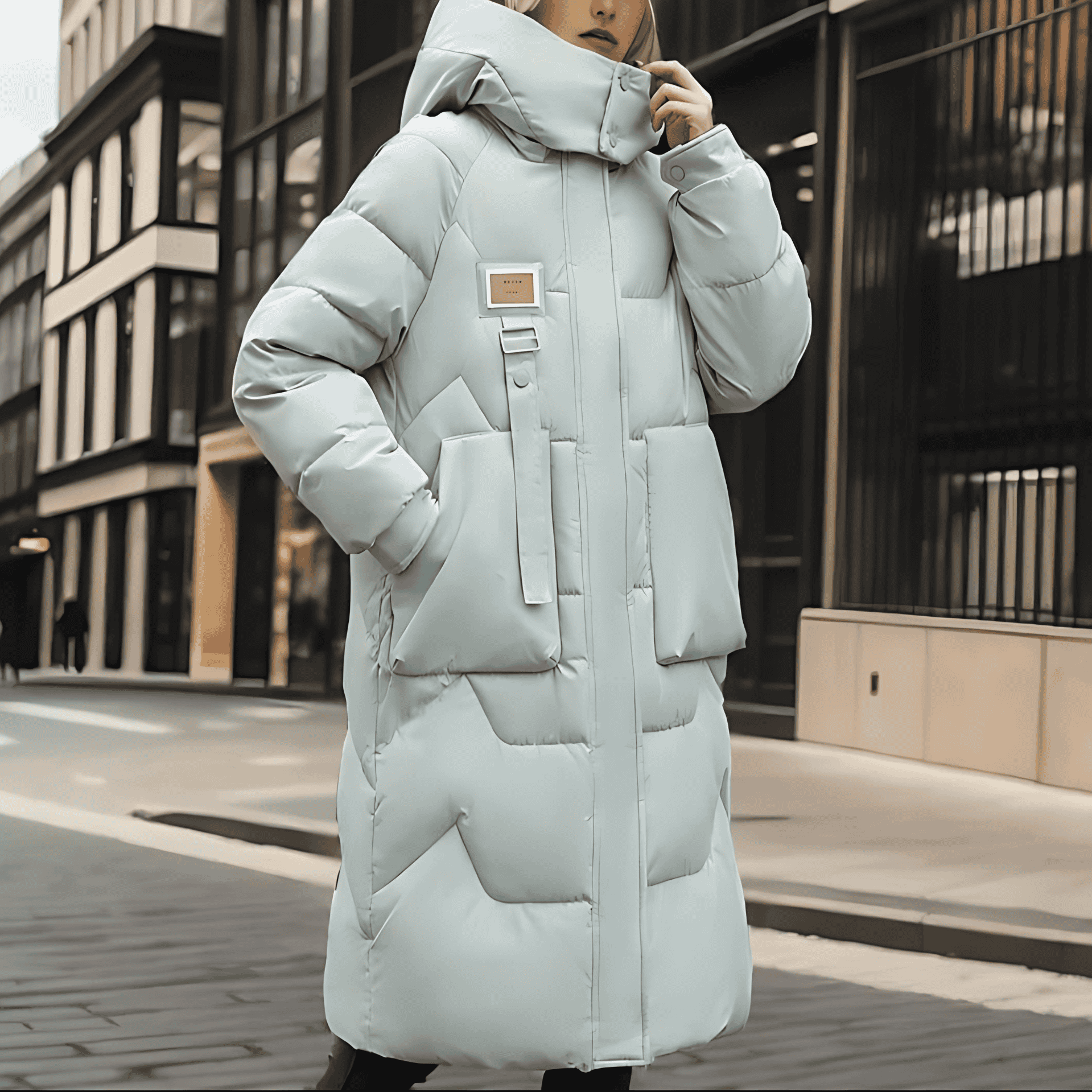 Rosgrove | Women - Maxi Long Padded Coat- Hood Style