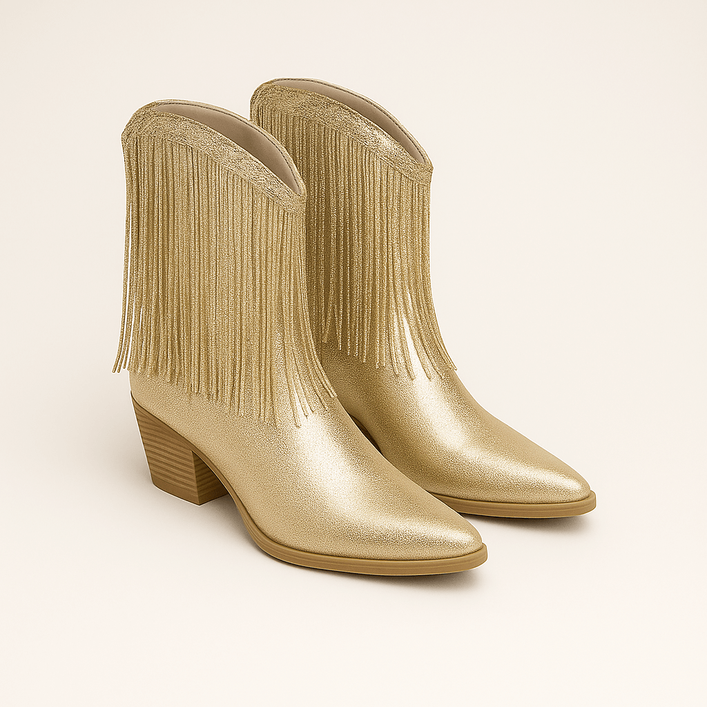 Rosgrove | Women - Mid-Calf Boots - Sequin Fringe Design