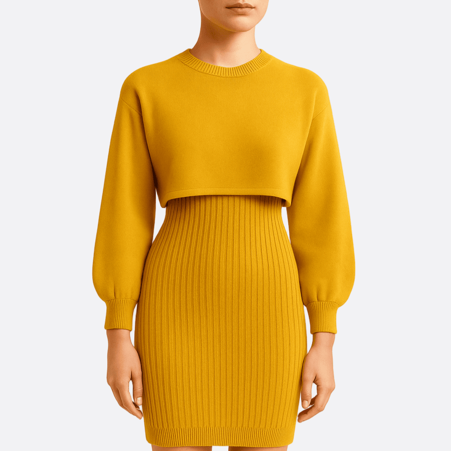 Rosgrove | Women - Midi Dress & Cropped Jumper Top - Knitted Set