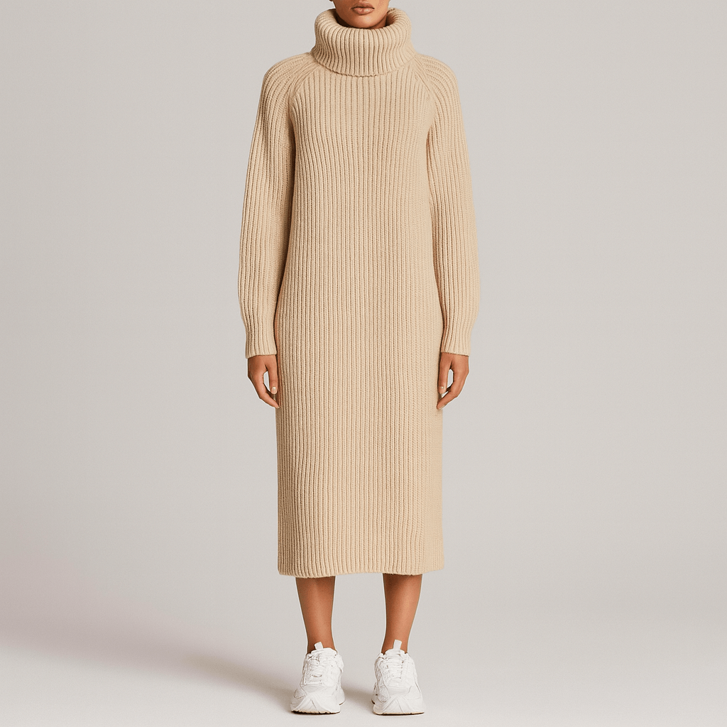 Rosgrove | Women - Midi Knitted Turtleneck Jumper Dress