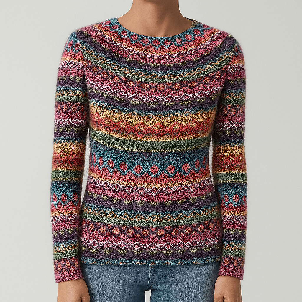 Rosgrove | Women - Multicoloured Striped Jumper - Cozy Winter Knit