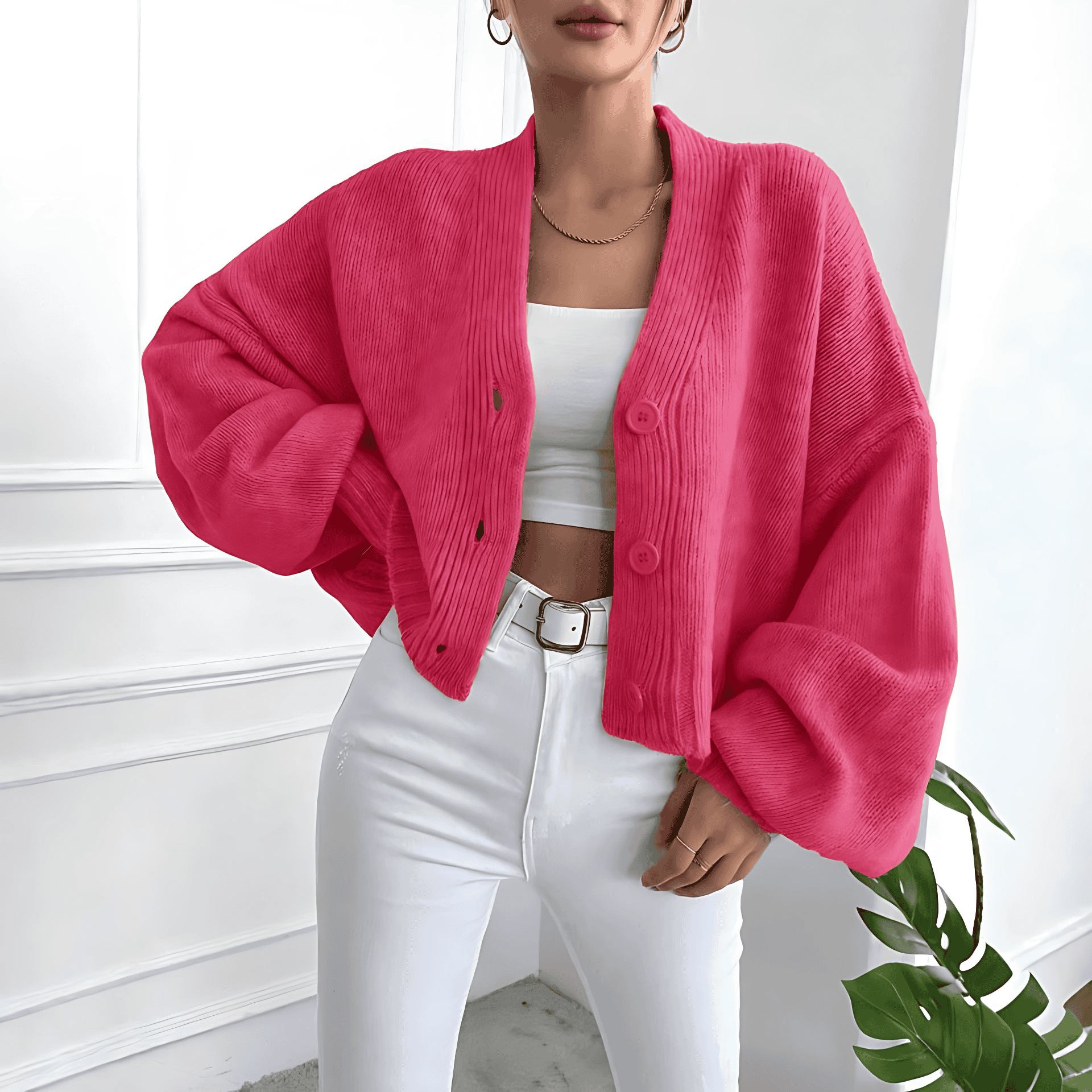 Rosgrove | Women - Oversized Cardigan - Wide Cut Design