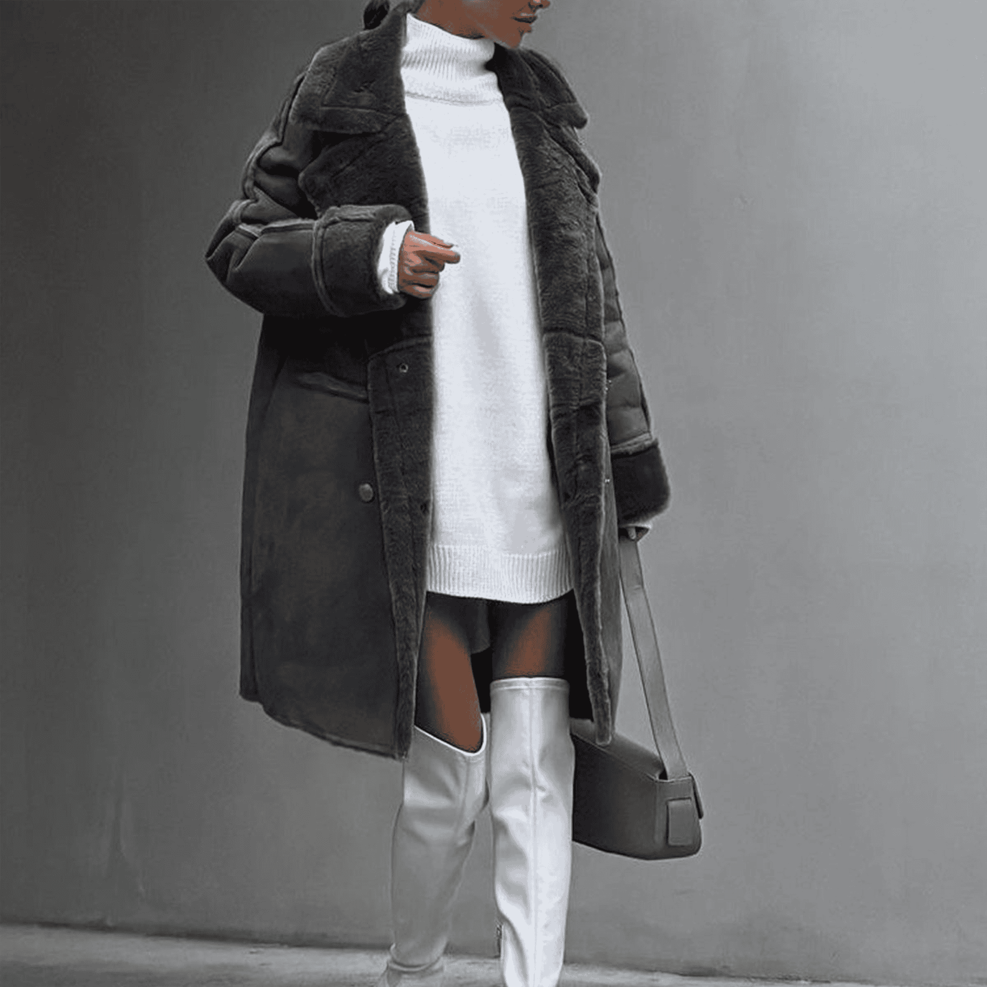 Rosgrove | Women - Oversized Coat - Fur Trim