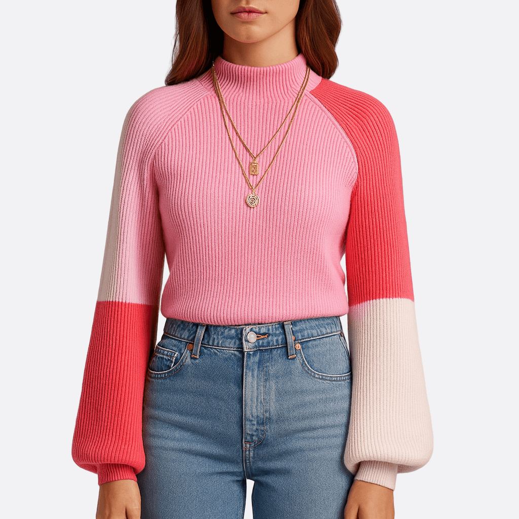 Rosgrove | Women - Oversized Cropped Pullover Jumper - Ribbed Knit