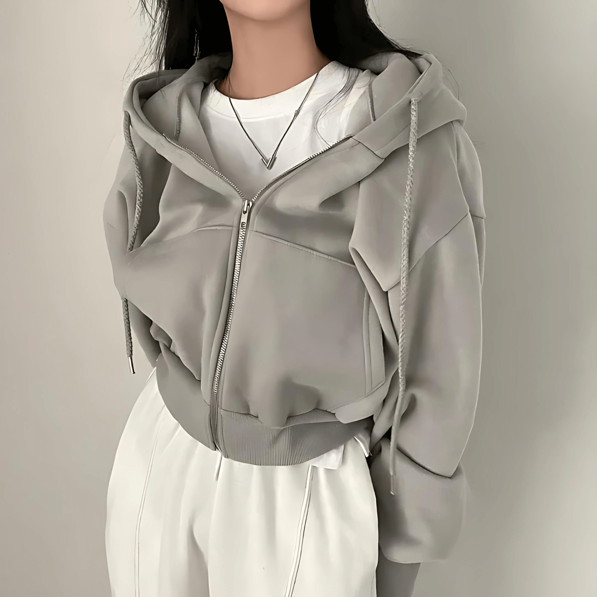 Rosgrove | Women - Oversized Fleece Hoodie - Zip Up