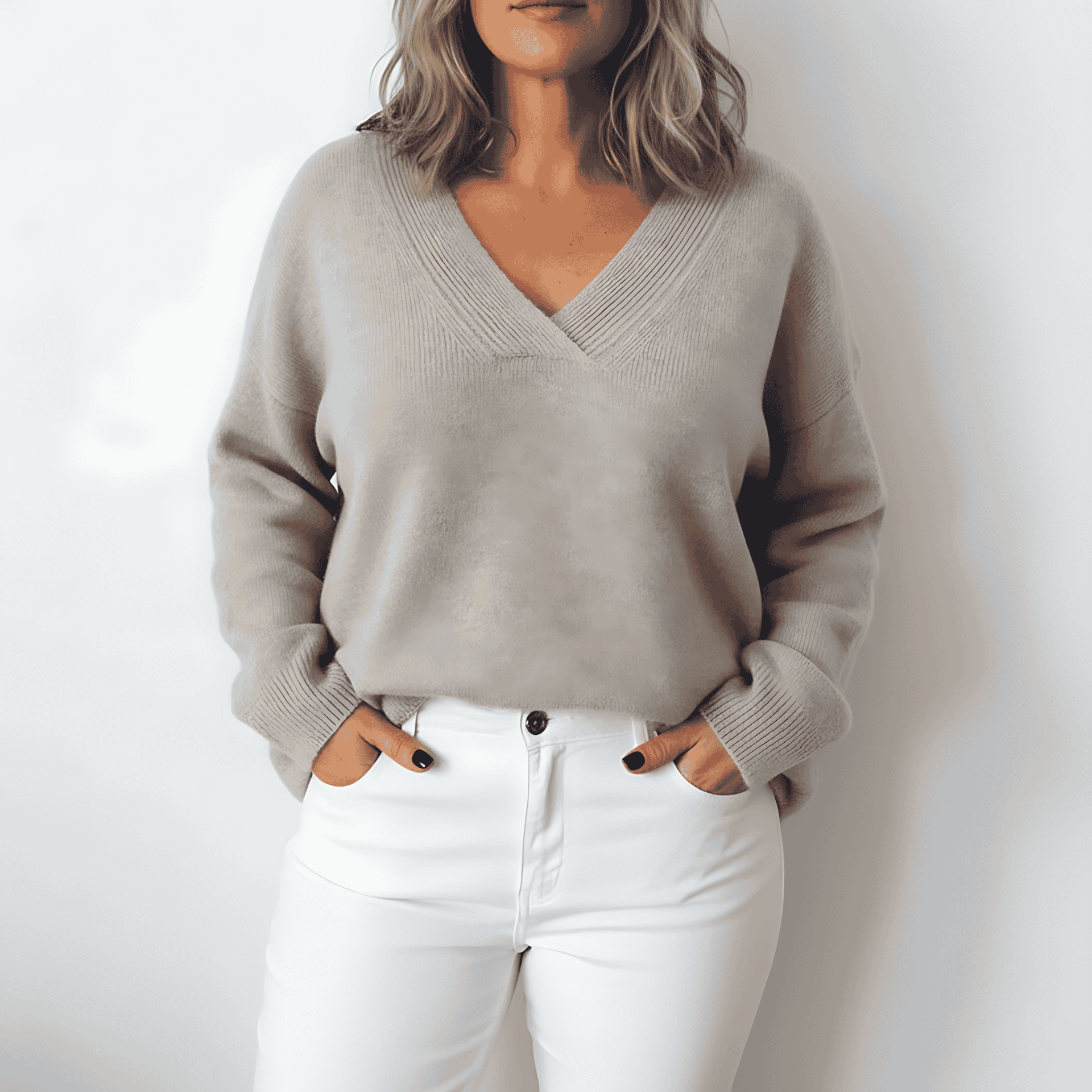 Rosgrove | Women - Oversized Knit V-Neck Jumper