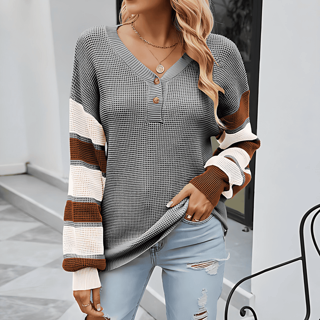 Rosgrove | Women - Patchwork Knit Jumper - Fashionable Style