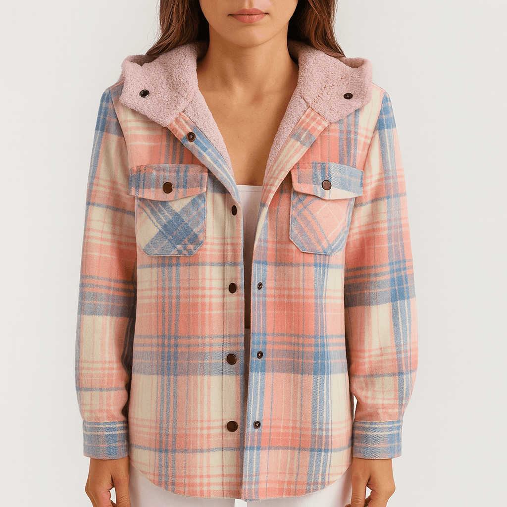 Rosgrove | Women - Plaid Winter Jacket - Hooded Lining