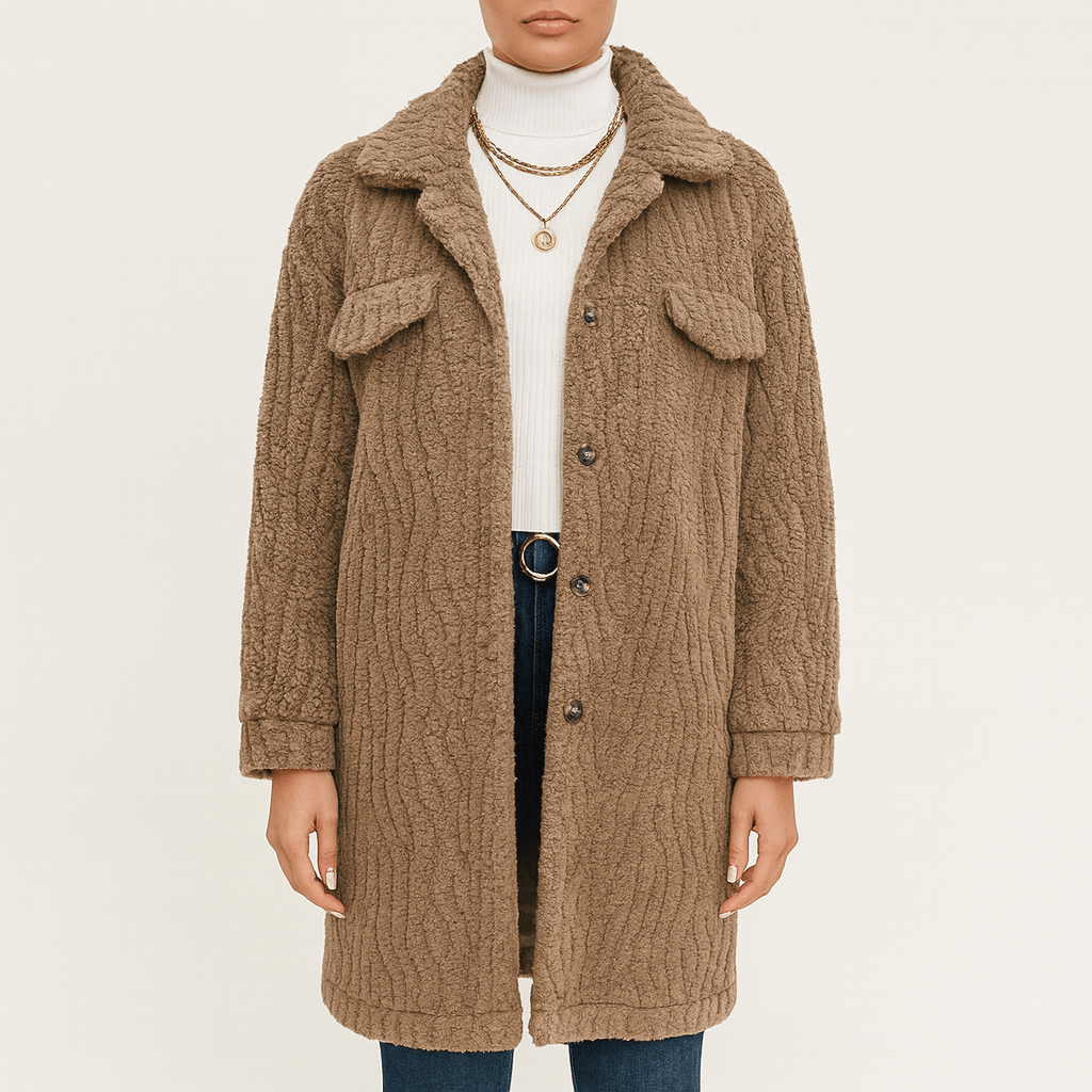 Rosgrove | Women - Plush Faux Fur Coat - Oversized Midi Style