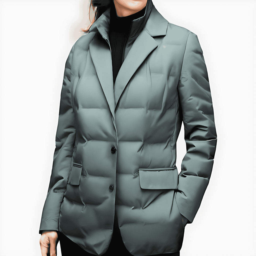Rosgrove | Women - Puffer Blazer Jacket - Notched Lapel Style