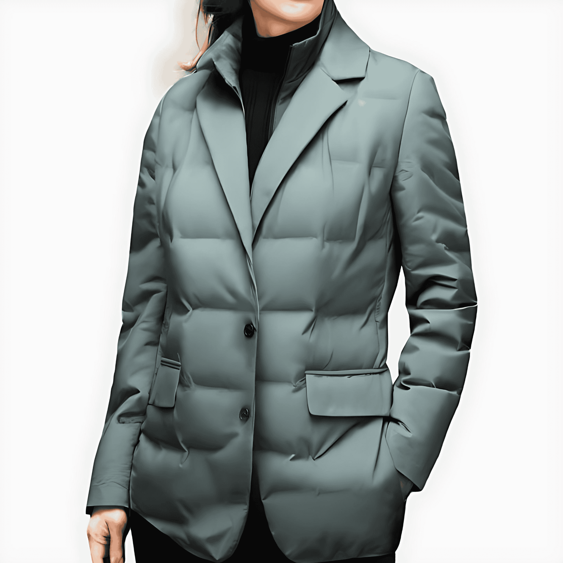 Rosgrove | Women - Puffer Blazer Jacket - Notched Lapel Style