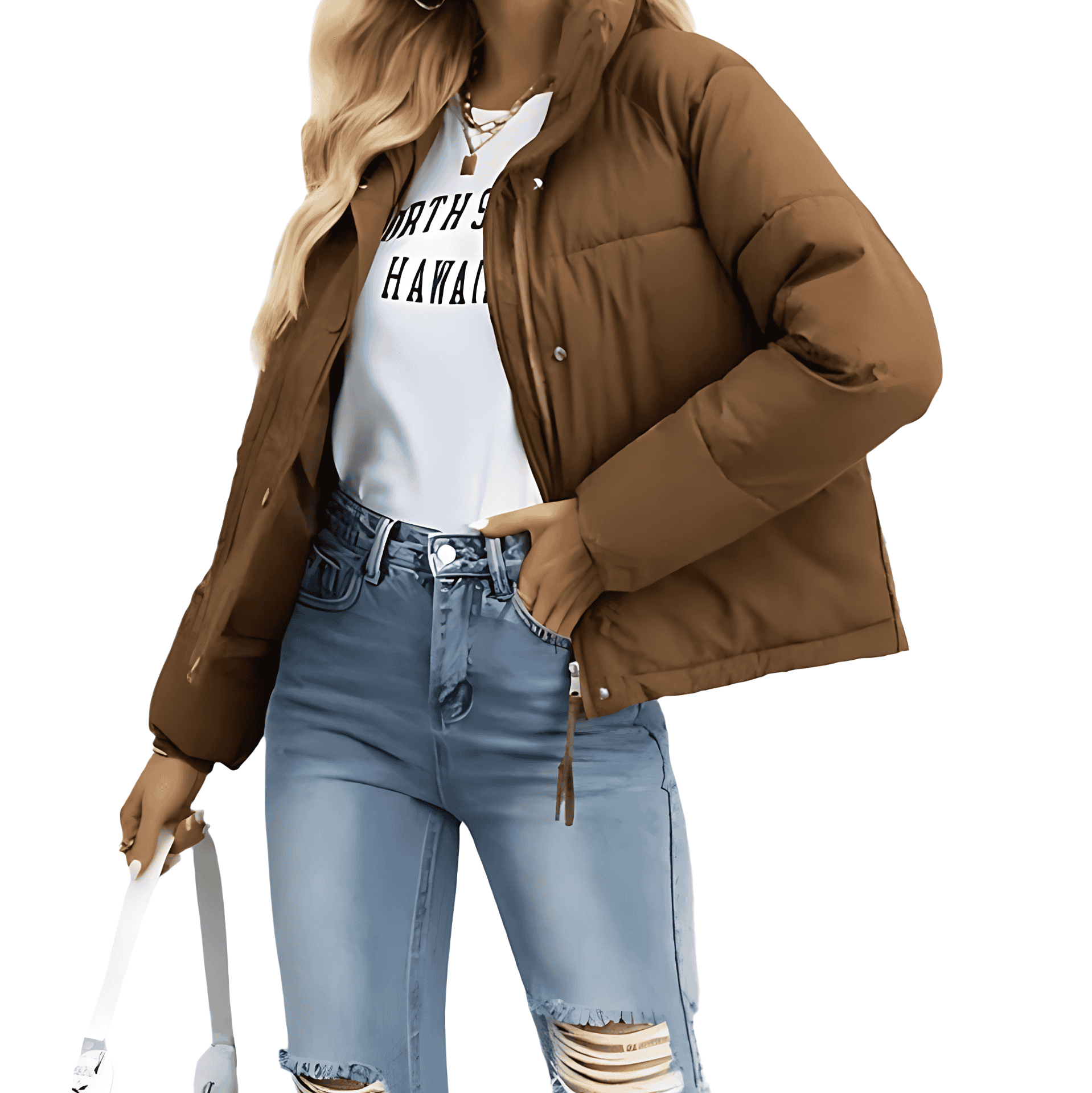 Rosgrove | Women - Puffer Jacket - Warm Zip High Collar