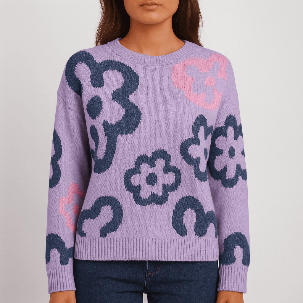 Rosgrove | Women - Purple Sweatshirt - Floral Pattern