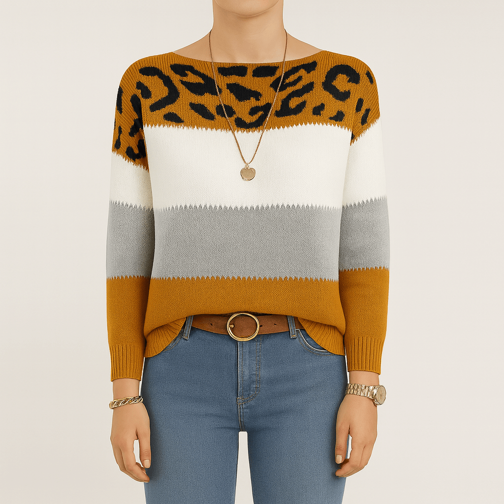 Rosgrove | Women - Relaxed Fit Knit Sweatshirt – Animal Print