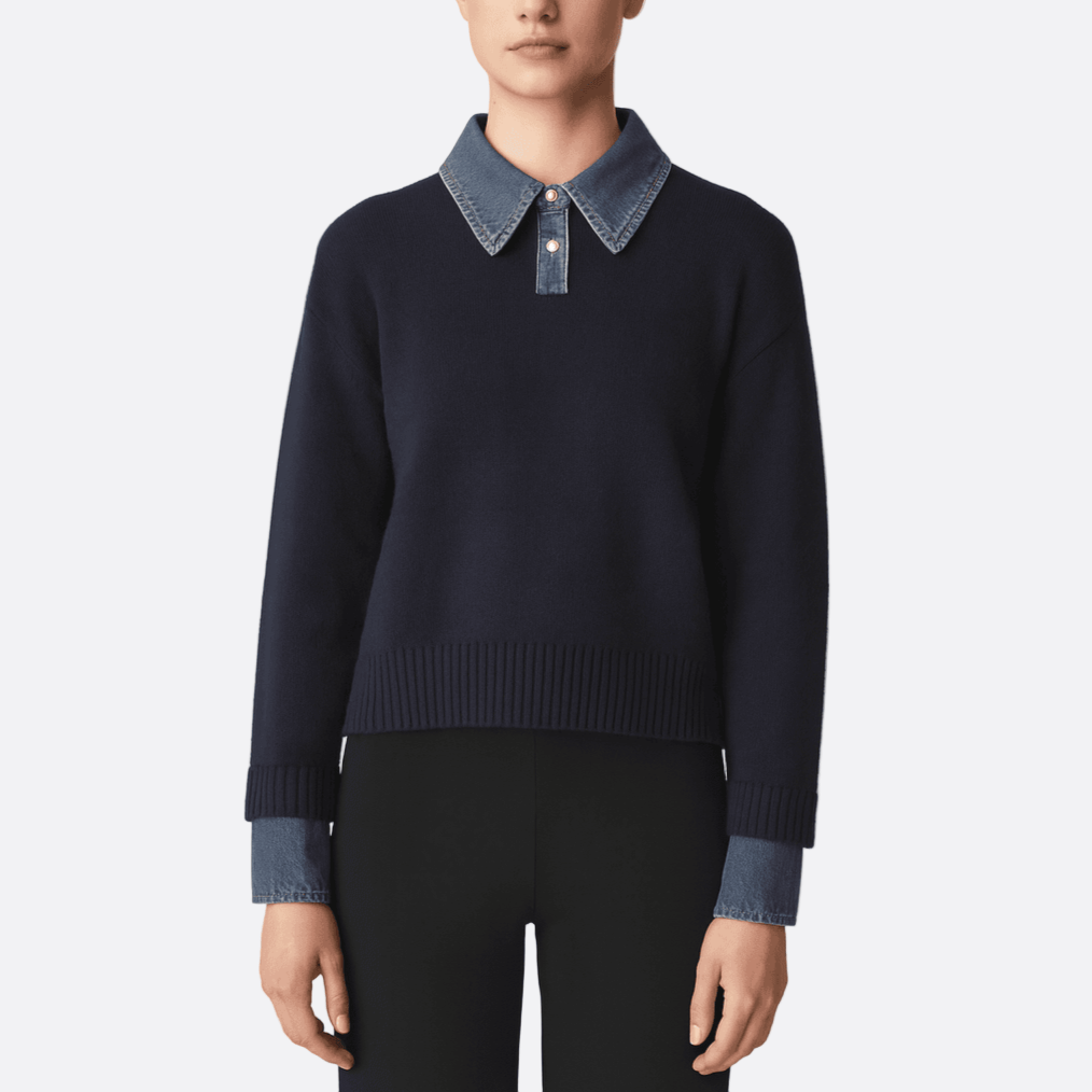 Rosgrove | Women - Relaxed Knit Jumper - Denim Details