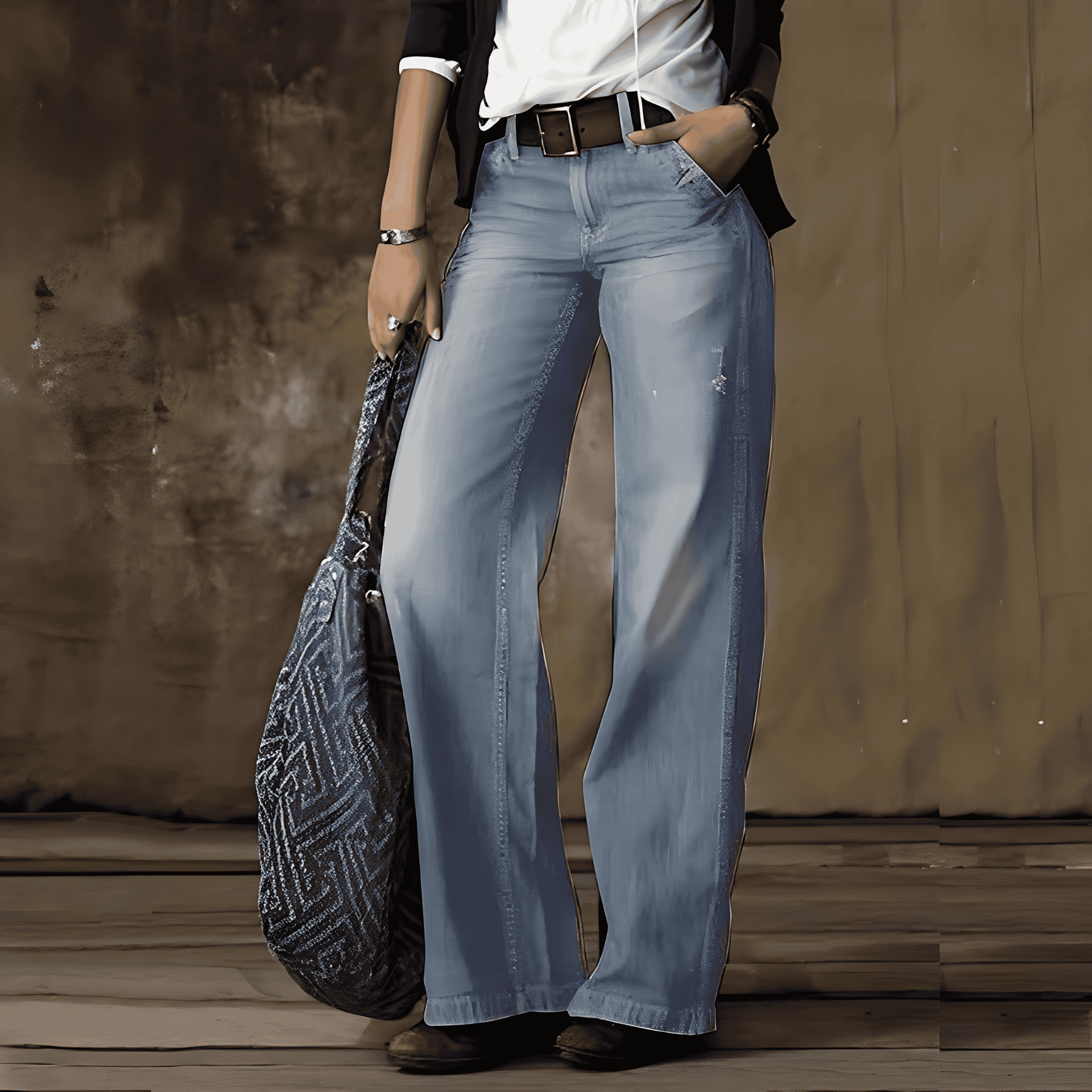 Rosgrove | Women - Retro Wide-Leg Jeans - Comfortable Fit
