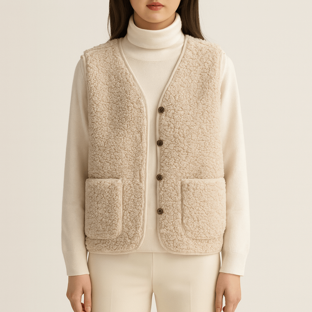 Rosgrove | Women - Shearling Gilet with Button Closure