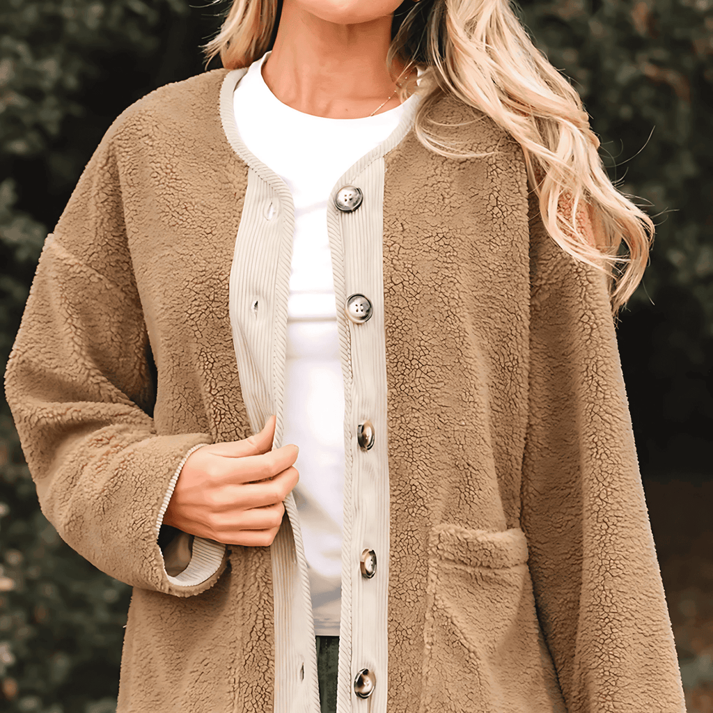 Rosgrove | Women - Sherpa Teddy Jacket - Button Front Style
