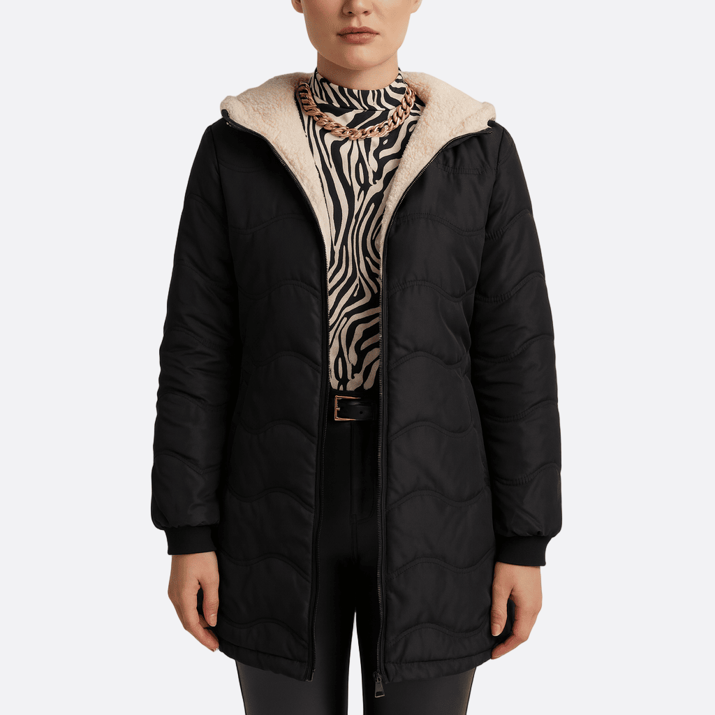 Rosgrove | Women - Slim Fit Hooded Trench Coat - Quilted Design