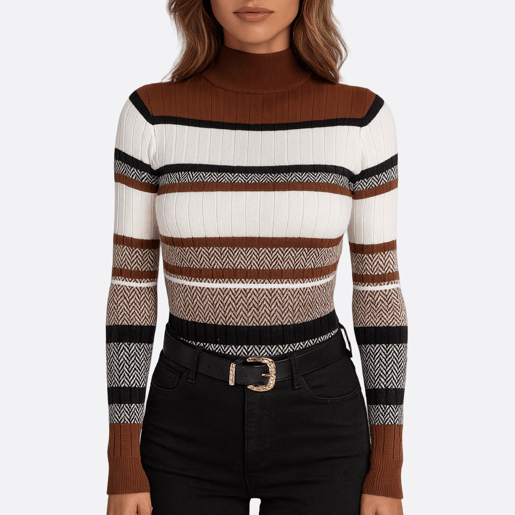 Rosgrove | Women - Slim Fit Knit Jumper - Striped Design