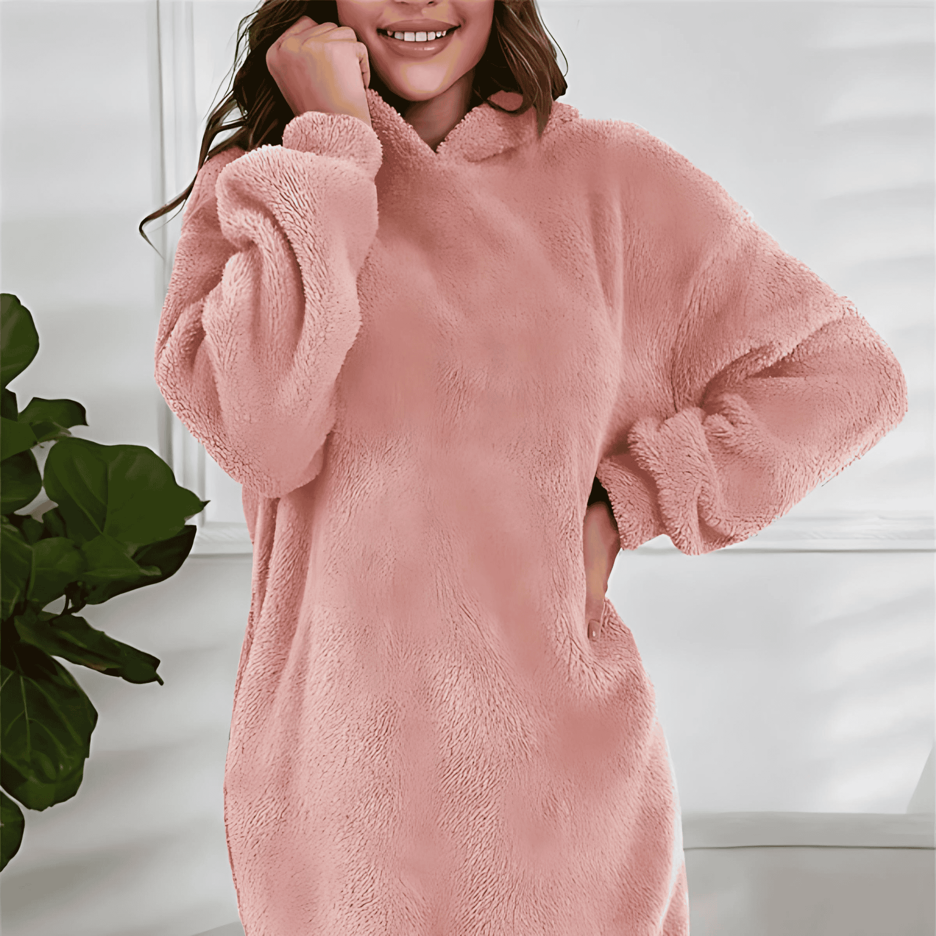 Rosgrove | Women - Soft Fleece Hoodie Dress – Oversized Fit