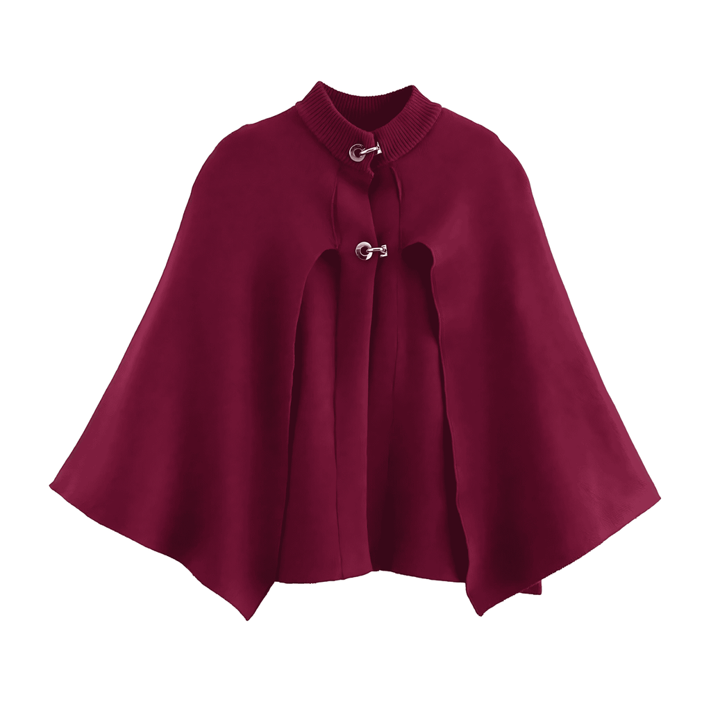 Rosgrove | Women - Stand Collar Cape Jacket - Button Detail