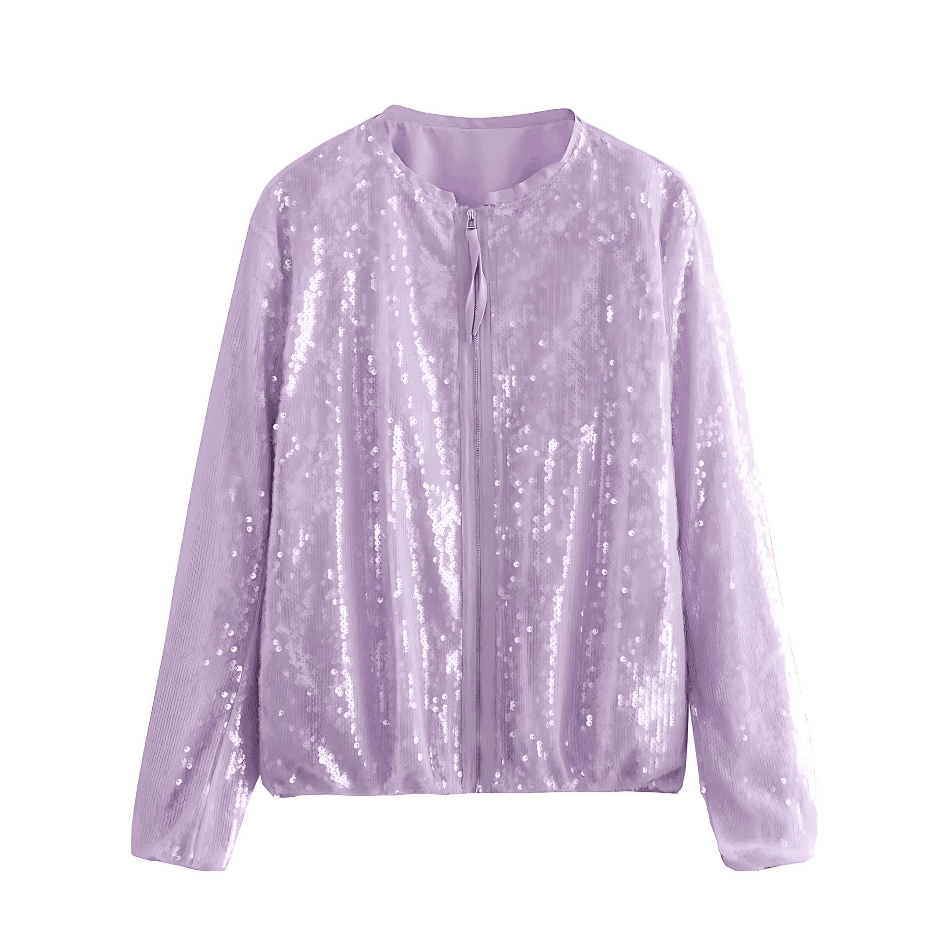 Rosgrove | Women - Stand Collar Sequin Jacket - Zip Front