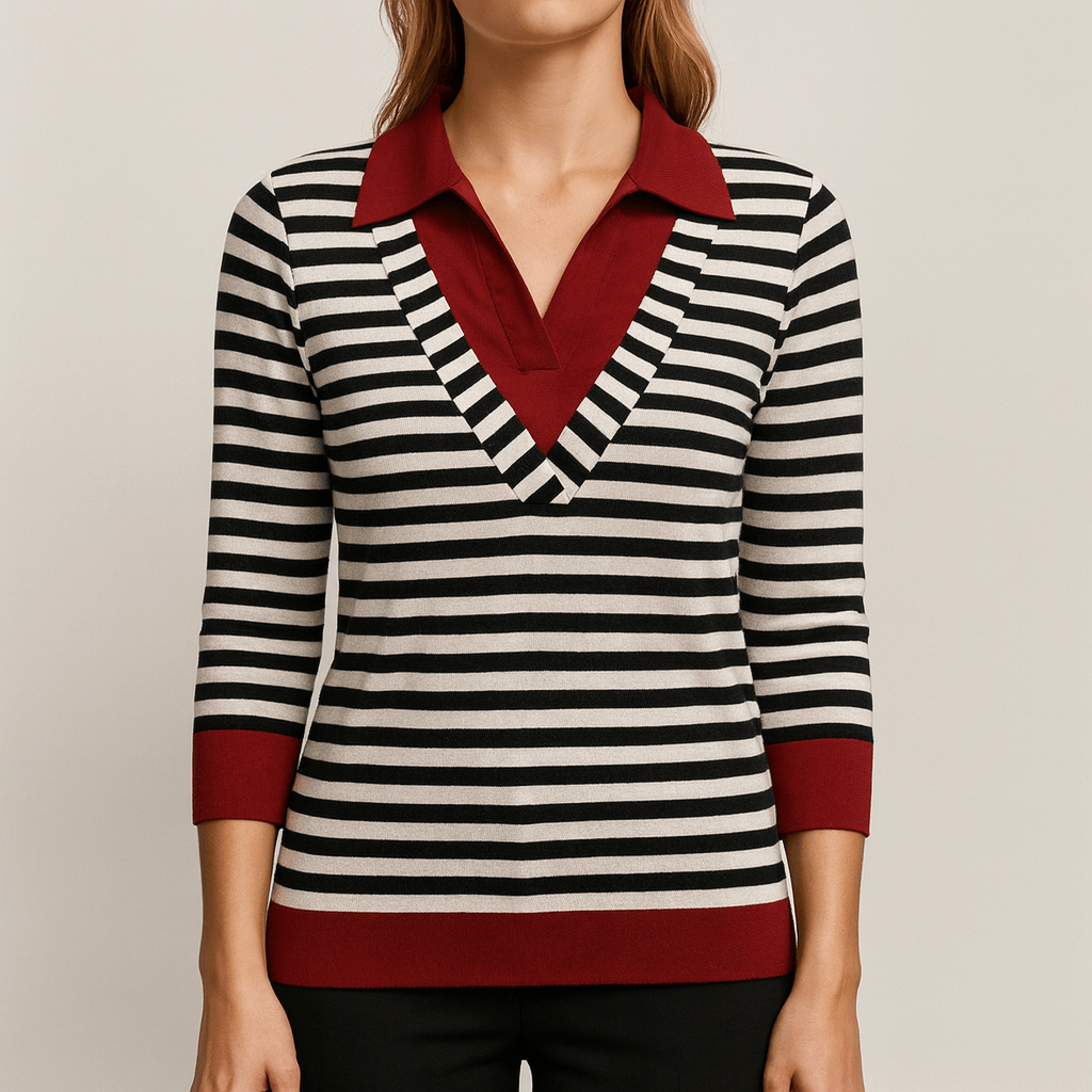 Rosgrove | Women - Striped Cotton Sweatshirt - Relaxed Fit