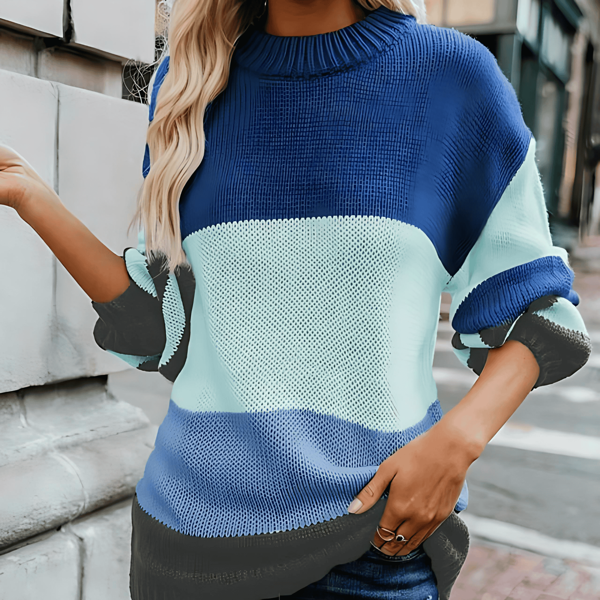 Rosgrove | Women - Striped Knit Jumper - Double Stitch Style