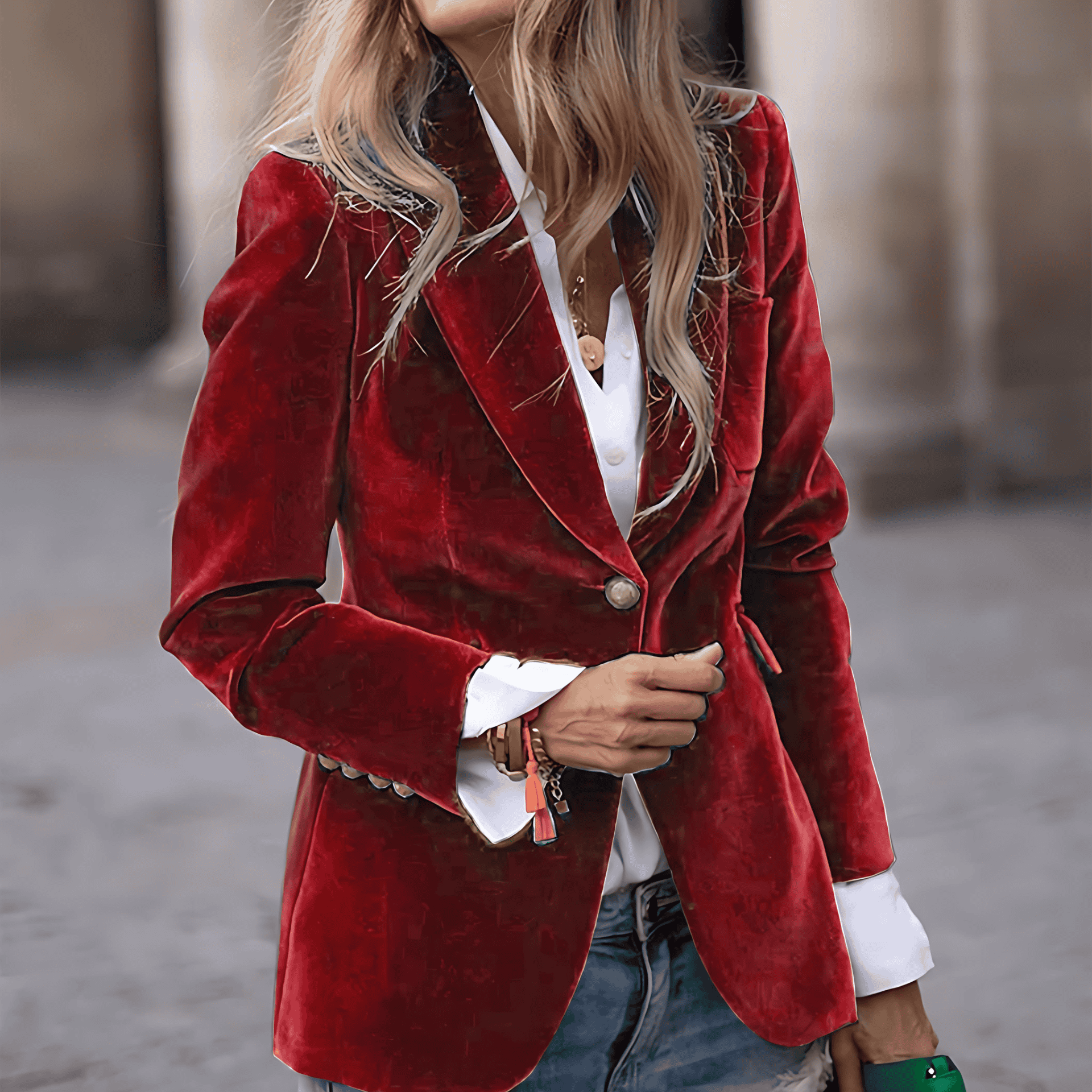 Rosgrove | Women - Structured Fit Blazer - One-Button Closure