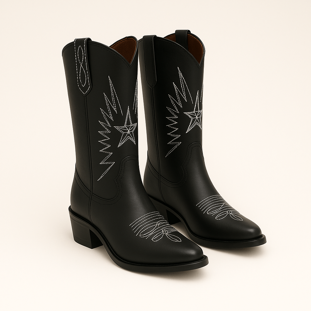 Rosgrove | Women - Stylish Mid-Calf Western Boots - Embroidered