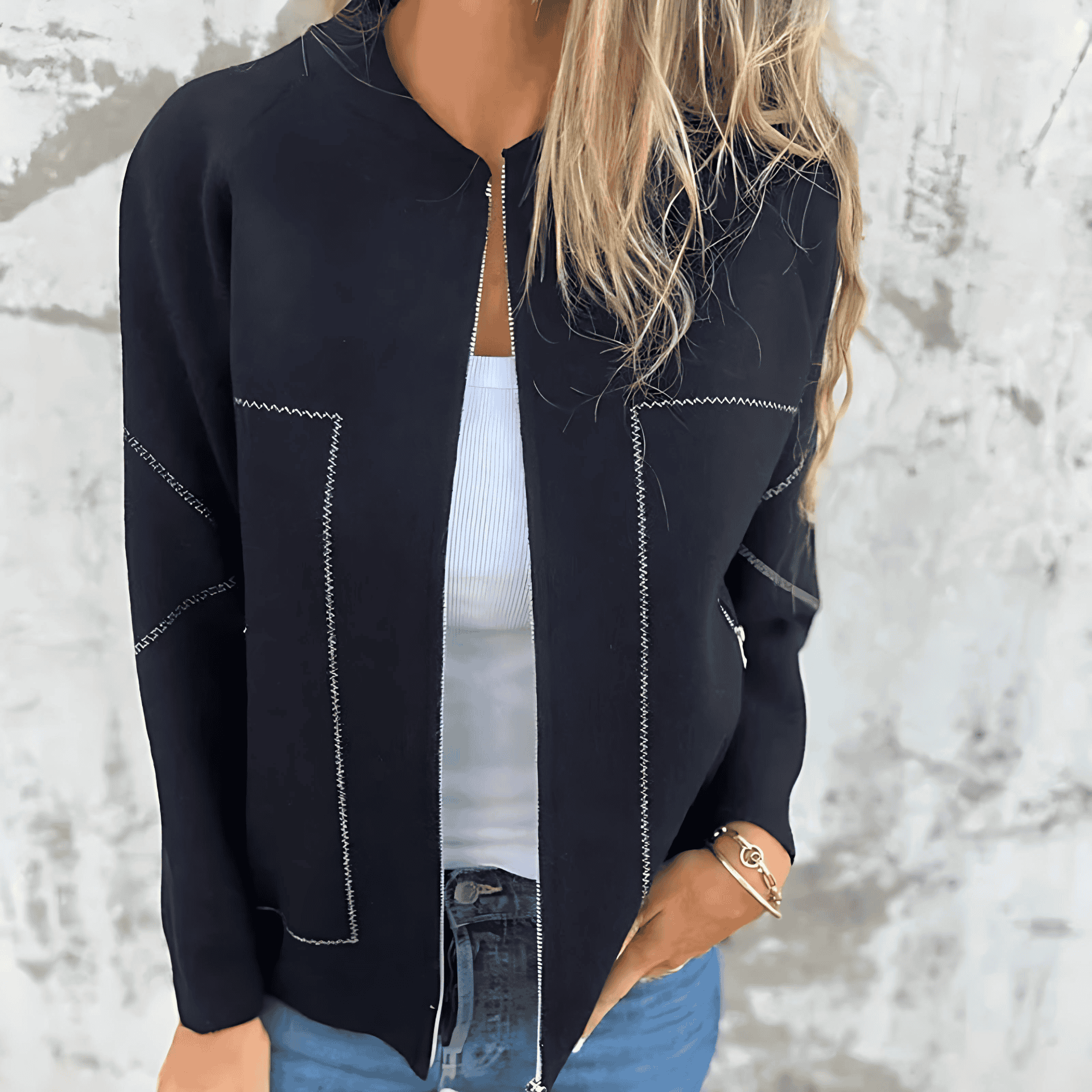 Rosgrove | Women - Stylish Zipper Jacket - Comfortable Fabric