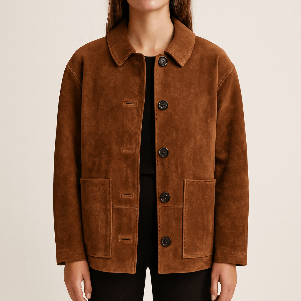 Rosgrove | Women - Suede Winter Jacket - Oversized Style