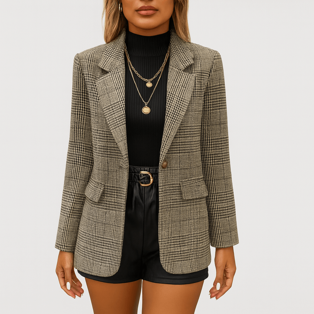 Rosgrove | Women - Tailored Check Winter Blazer - Wool Blend