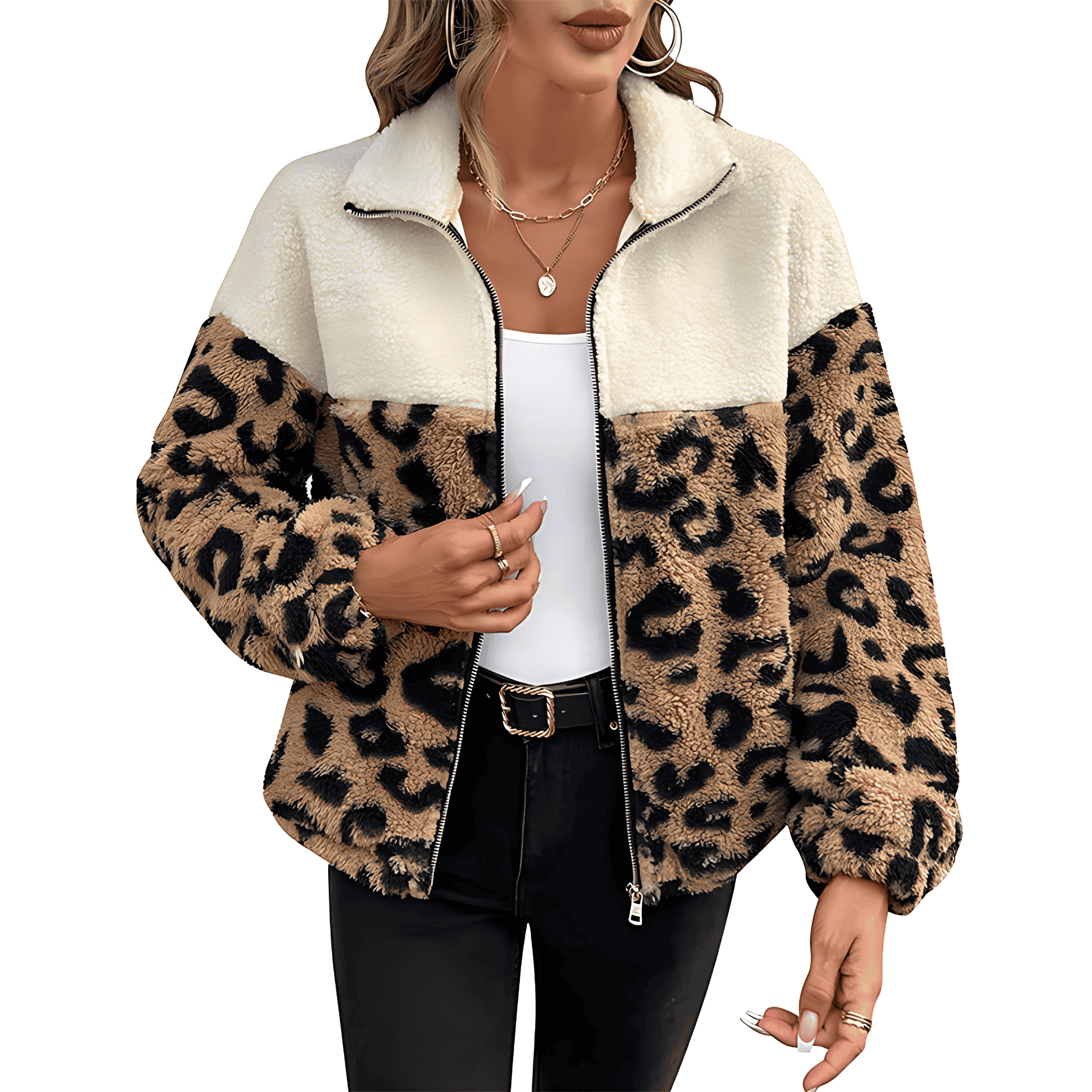 Rosgrove | Women - Teddy Jacket - Leopard Print Style