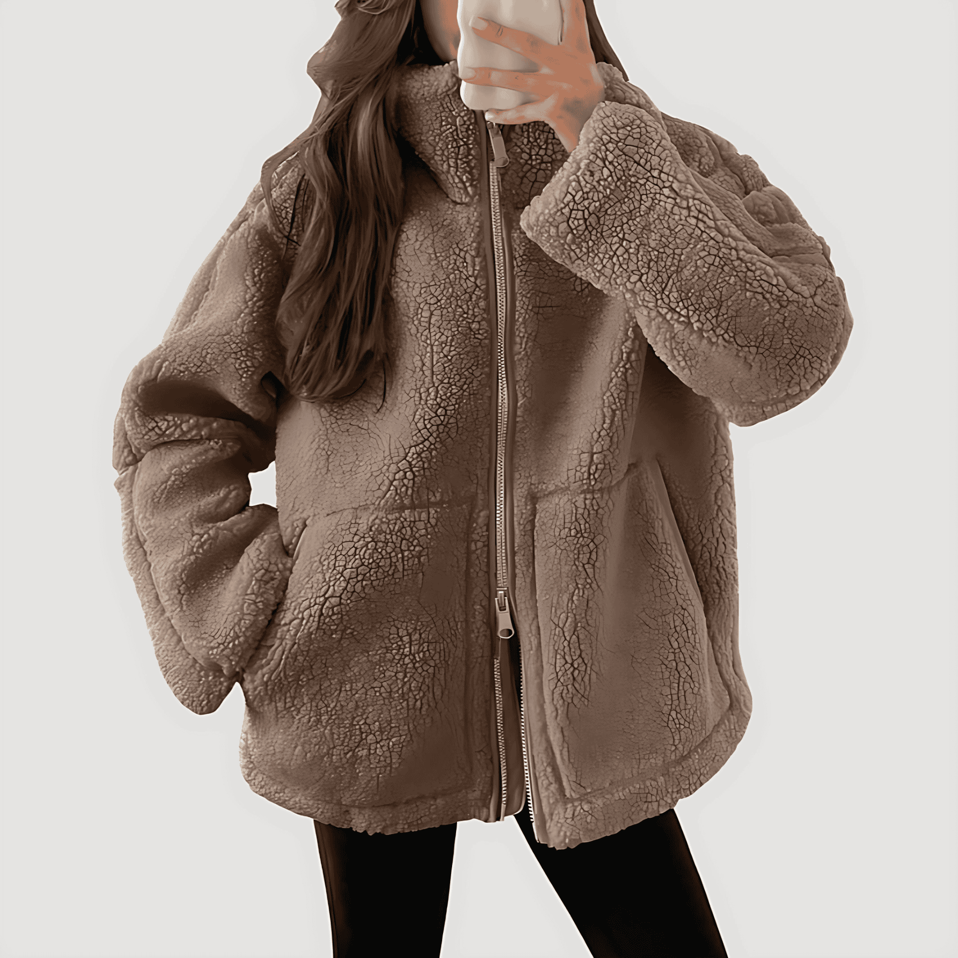 Rosgrove | Women - Teddy Zip Up Fleece Jacket - Winter Wear